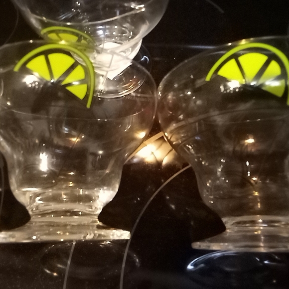 Mudpie 2 Footed Stemless Margarita Recipe Clear Glass 4" Tall x 5" Diameter - Picture 5 of 8